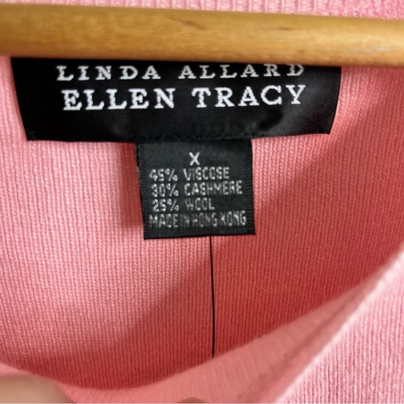 Linda Allard X Ellen Tracy Pink Knit Sweater Shell - Picture 4 of 6